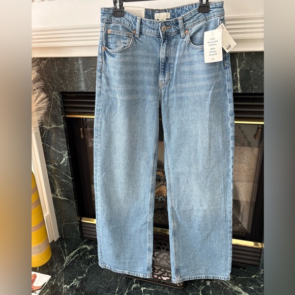H & M Wide High Waisted Blue Jeans - Picture 1 of 5